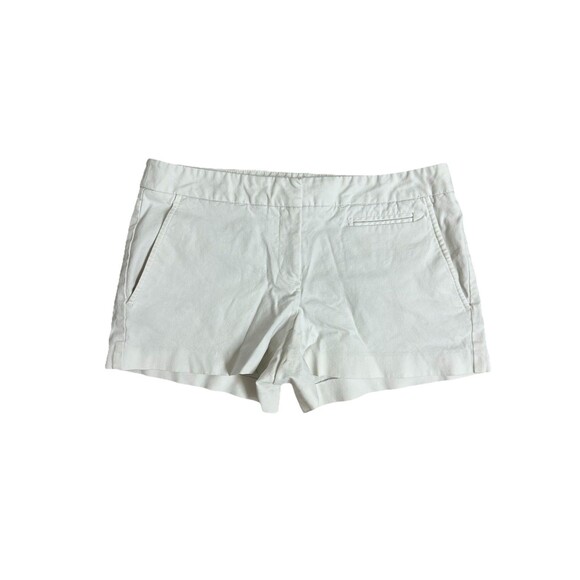 Theory Womens White Chino Shorts Sz 8 With Pockets Noalda Bistretch Minimalist - Picture 1 of 4